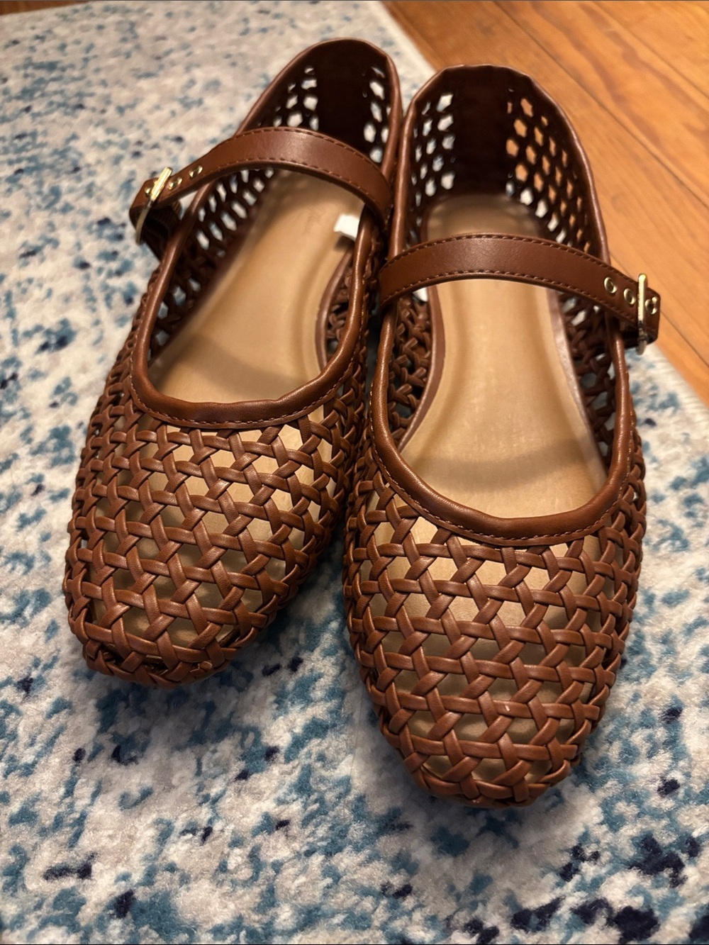 Universal Thread Brown Woven Ballet Flats Mary Jane Strap 7